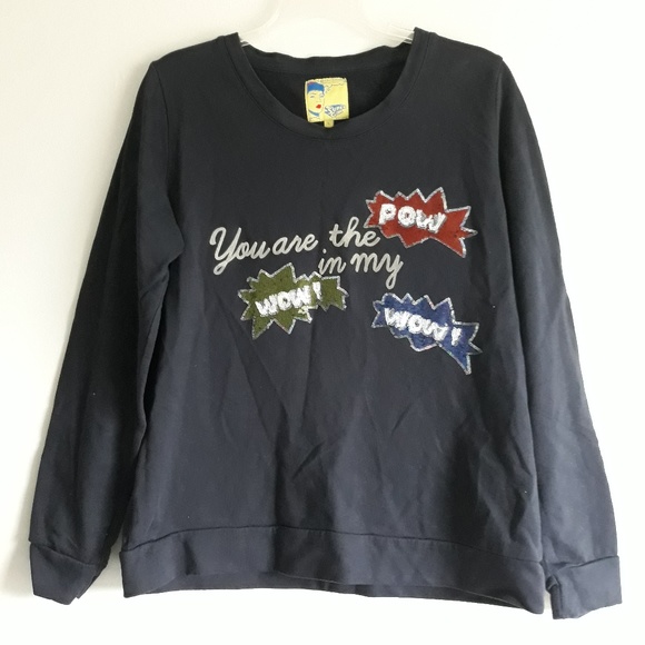 Marie Lund Graphic Sequined POW WOW Pullover - Picture 1 of 8